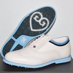 G/FORE Grosgrain Brogue Gallivanter Golf Shoes White Blue Womens 7 7.5